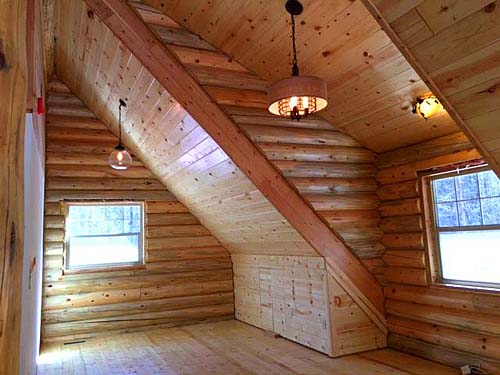 Western Cape Cod log cabin kit loft best looking logs dormer