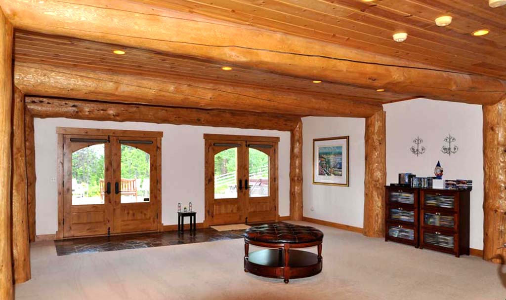 basement recreational room living log cabin