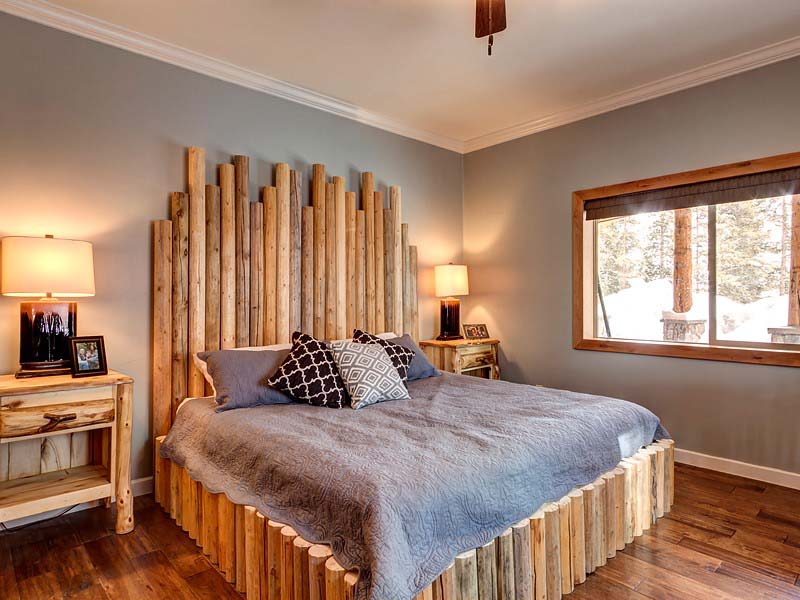 log home basement bedroom