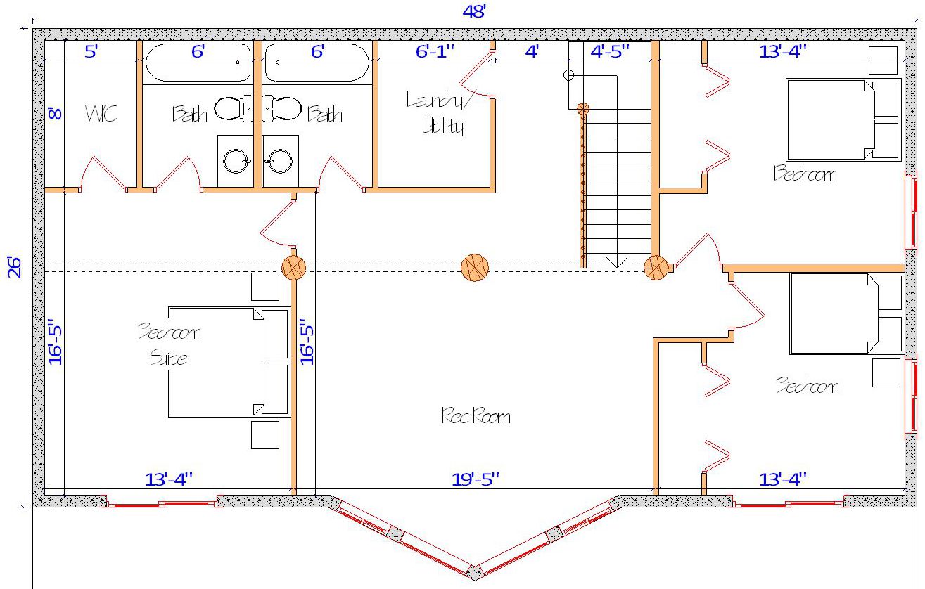 Architectural layout of a modern residential floor plan