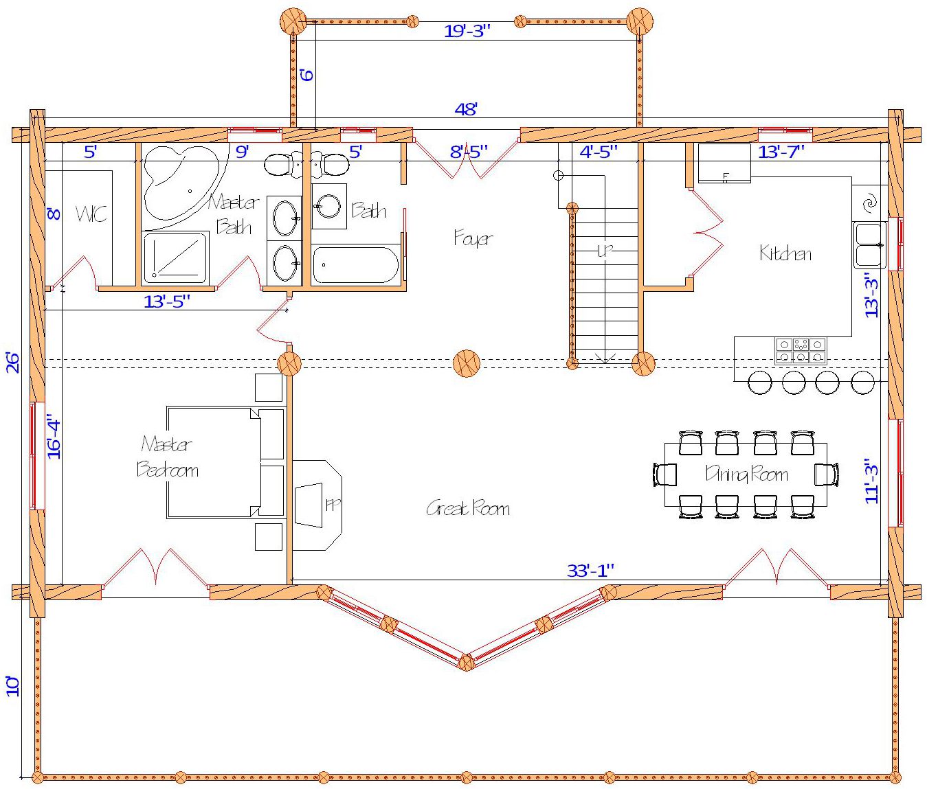 Floor plan layout with room dimensions and labels.