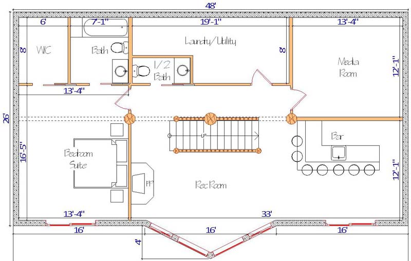 26x48 Blue Valley Basement
