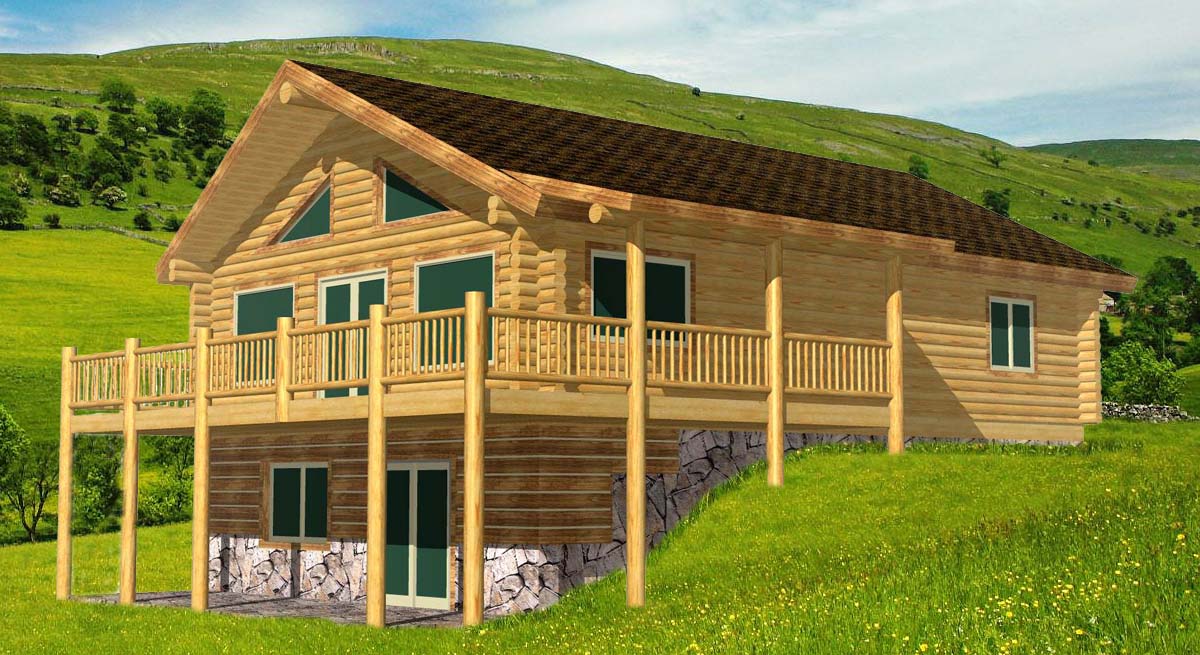 Cozy large house with porch and green windows