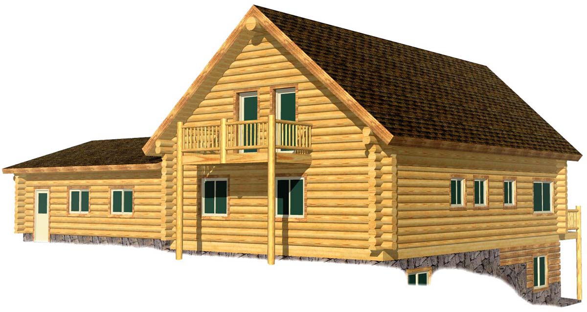 Modern log cabin design with expansive glass windows