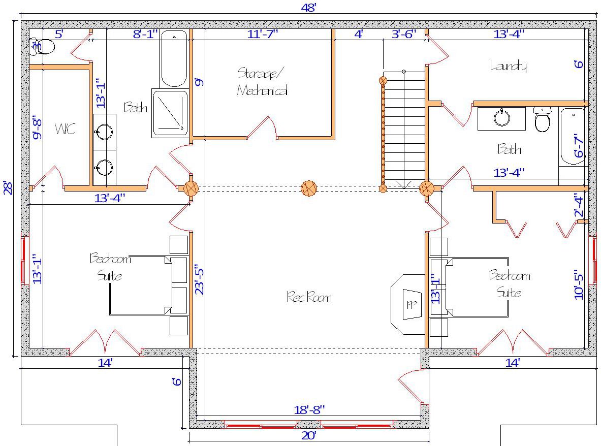 House plan layout with rooms and measurements detailed