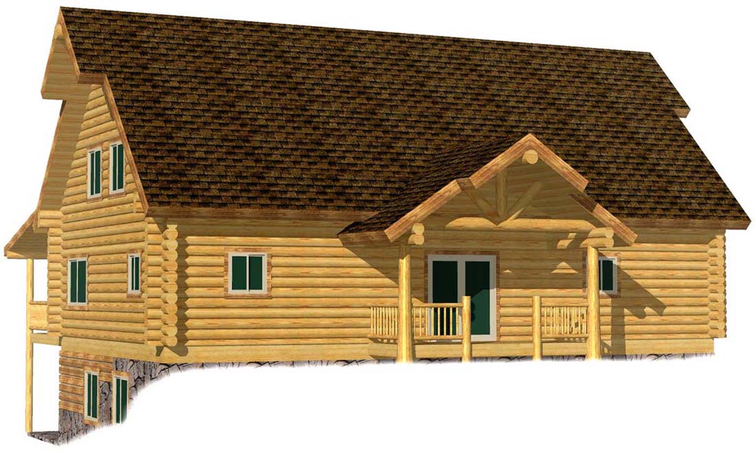 Luxurious wooden cabin with large windows and spacious balcony