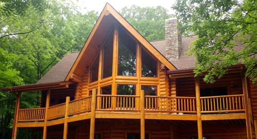 Spacious log cabin nestled in tranquil wooded surroundings