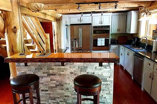 Rustic kitchen with modern appliances and wooden accents