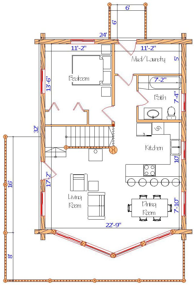 Floor plan of a home with living and dining areas visible